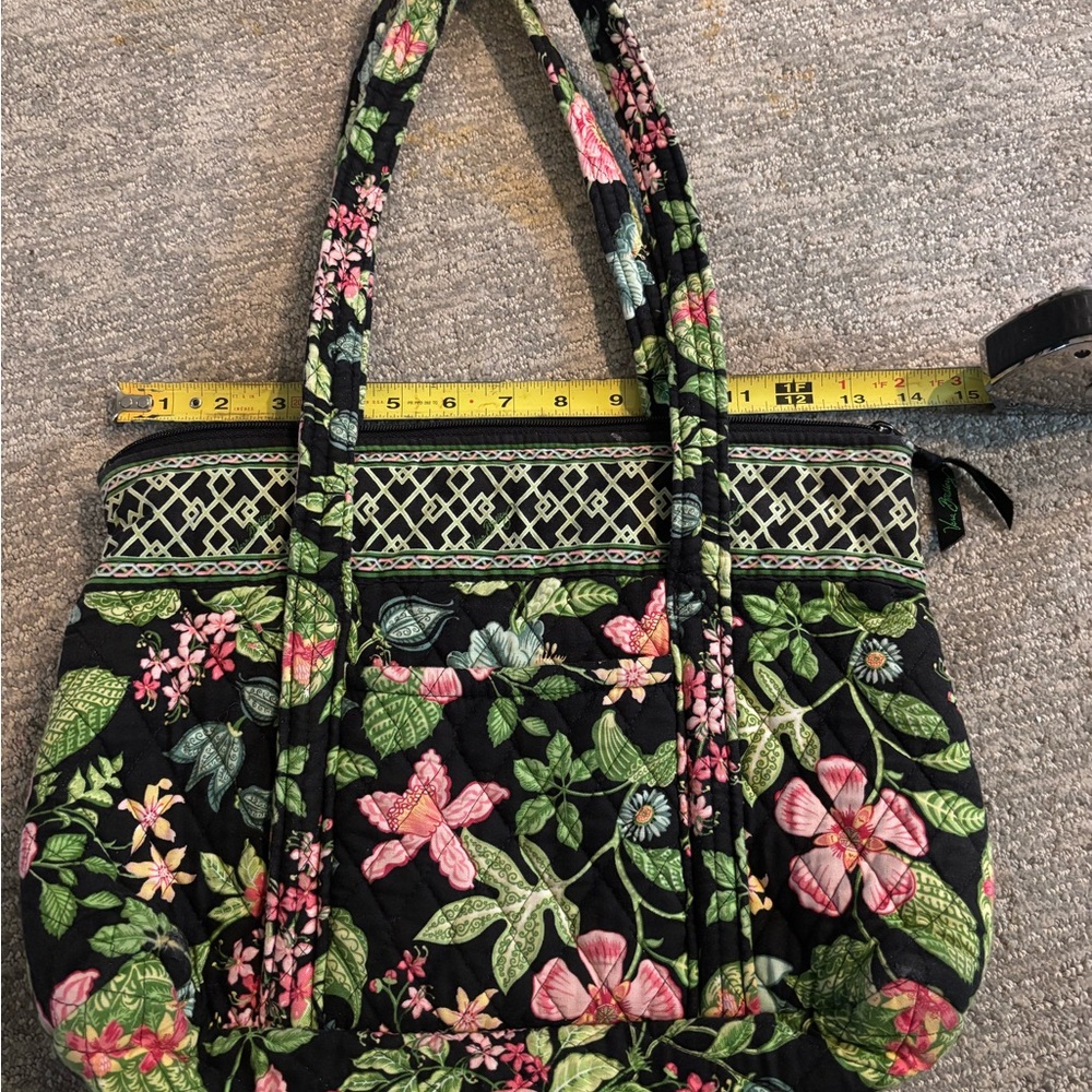 Vera Bradley Retired Botanica Black Quilted Floral Shoulder Bag